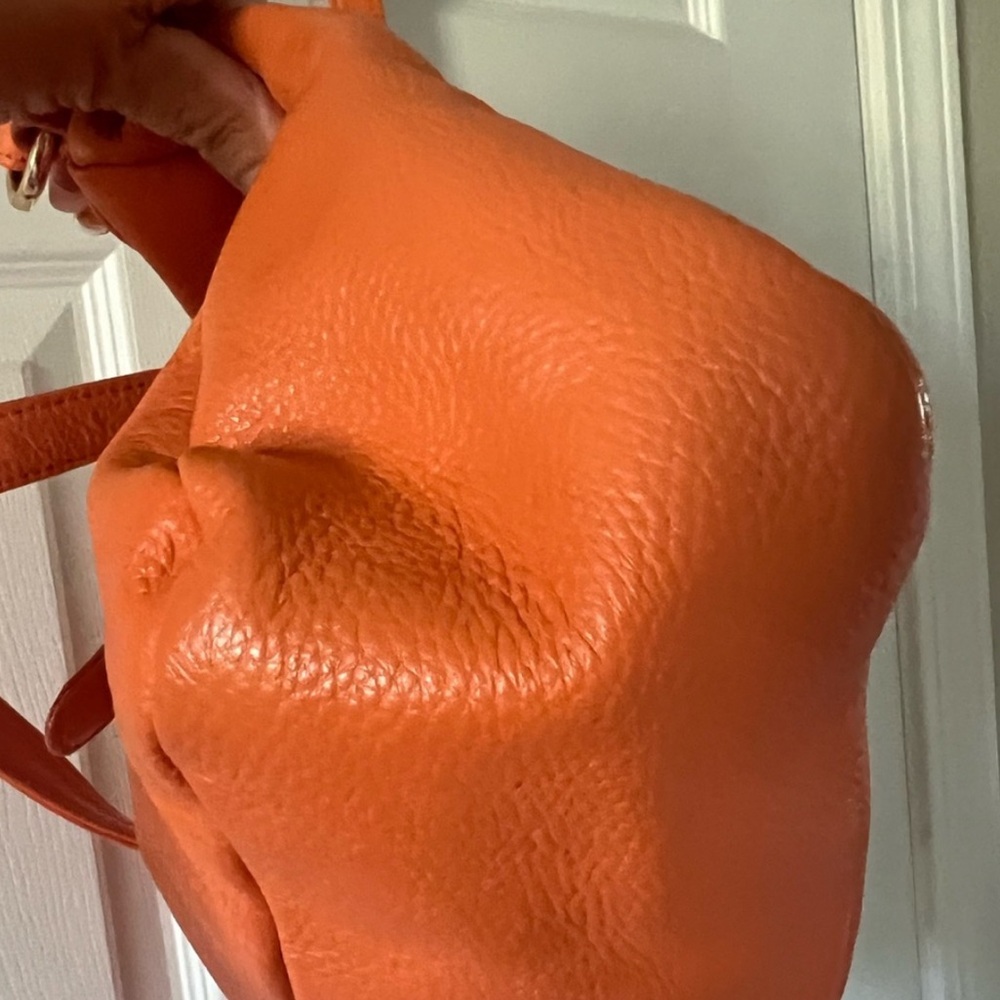 Onna Ehrlich Orange Leather Satchel with Gold Hardware Flawless Like brand new - Picture 6 of 9